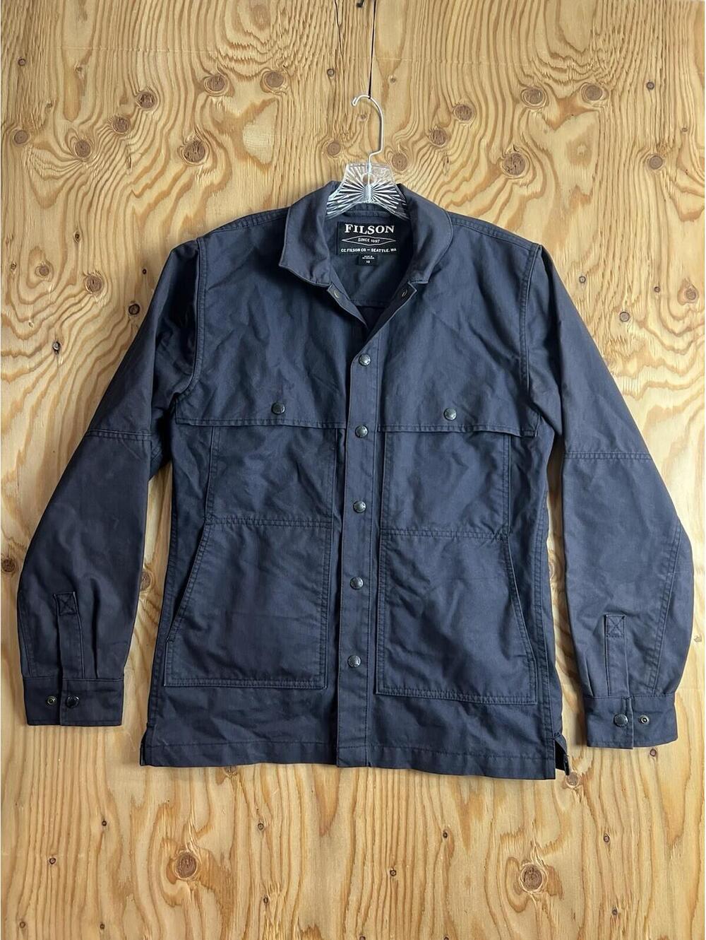 FILSON Dry Tin Cloth Jac-Shirt Midnight Navy Men’s XS Cotton Jacket Button Snap